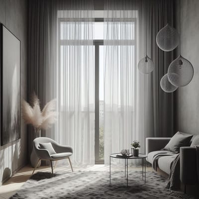 Witte Transparante Gordijnen met Loodband voor een Elegante Sfeer (250x600 cm)