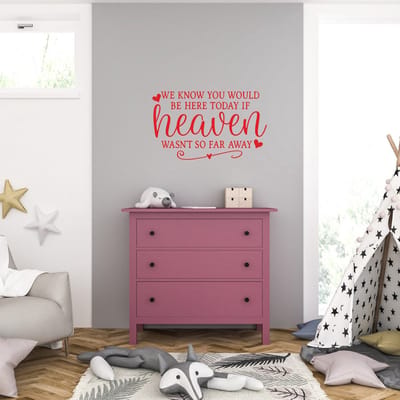 Muursticker - We Know You Would Be Here Today - 40,6 x 60,9 - Rood