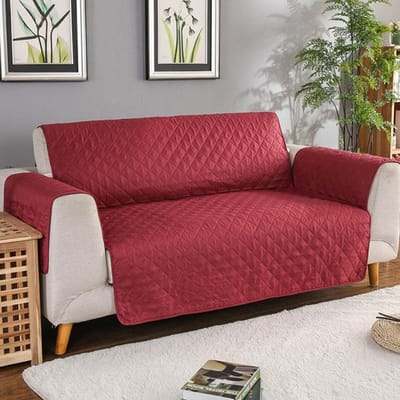 1 /2 /3 Places Housse de Canapé Serviette de Canapé Housses de Coussin de Canapé Pour Chiens Animaux de Compagnie Enfants Antidérapant Housse de Canapé Inclinable Fauteuil Protecteur de Meubles One Seater 55x196cm rouge
