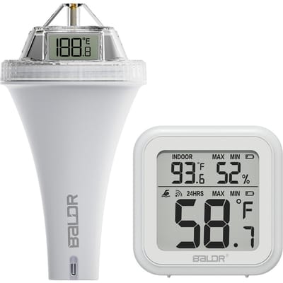 Slimme Zwembadthermometer Afstandsbediening met HOMGAR APP 24GHz WiFi voor Nauwkeurige Temperatuurmeting wit