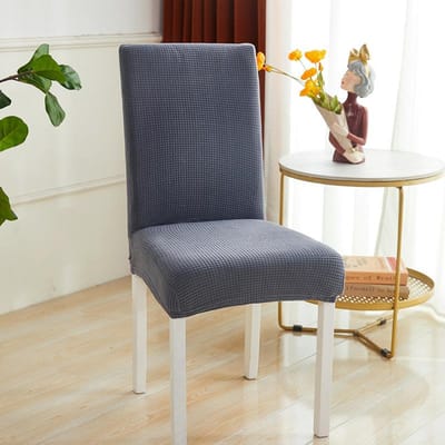 Gecontroleerd Fleece Verdikt Eendelig Elastisch Hotel Restaurant Restaurant Stoelhoes Anti-vlek Krukhoes Stoelhoes L [55-65cm] white