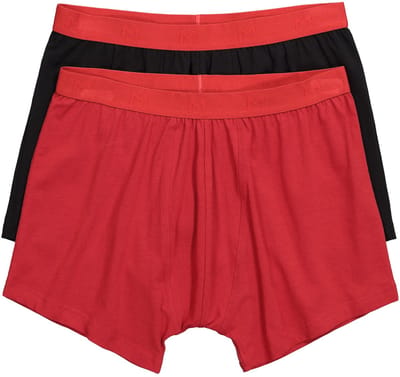 Men Plus - Heren - Midpants FLEXLASTIC® Buik-Fit set van 2 onderbroek - Robijnrood - Maat L