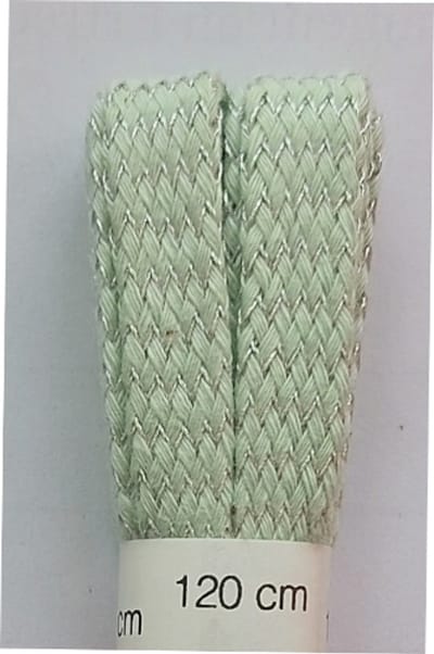Ronilux Veter - Mint/Zilver - Meerkleurig - Plat - Lengte 120 cm - Breedte 10 mm - Schoenveter