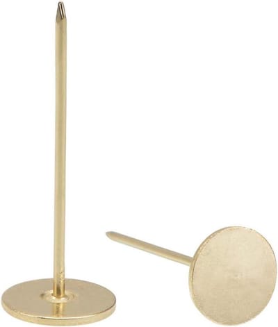 Platte Kop Pushpinnen - Decoratieve Duimspijkers - Muur Decoratie - Zwaar Belastbaar Metaal - 18x50 mm - Goud