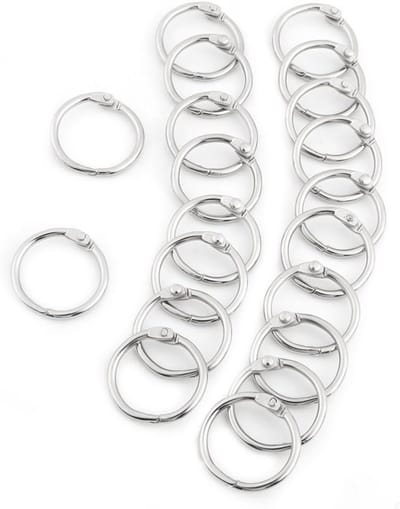 20 Stuks Metalen Articulatie Ringen in 3 Maten voor Scrapbooking, Album Creaties en Sleutelhangers (38mm)