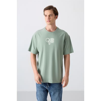 Overlookende Gedrukte Logo Crew Neck T-Shirt