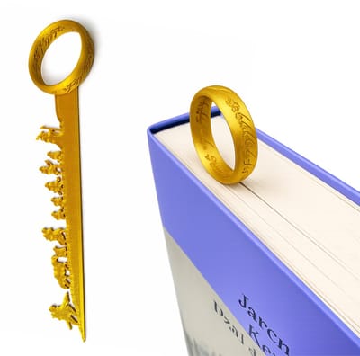 Boekenlegger Geïnspireerd op Lord of the Rings – Luxe Gouden Bookmark – 35 mm x 140 mm – Fantasy Cadeau voor Boekenliefhebbers – Cadeau voor Lezers – Goud