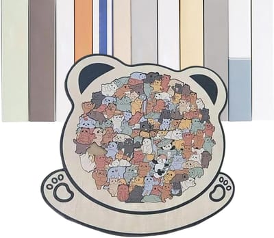 Houten Puzzel - Dierenpuzzel Kind - Familie Ontspanning - Unieke Vormen - 31 x 22 cm - Multicolor
