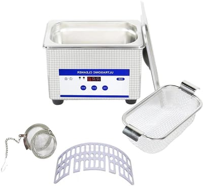 Ultrasoon Reiniger - Brilreinigingsmachine - Sieraden Wassen - 40KHZ Hoge Frequentie - 0.8L Tank - Zilver
