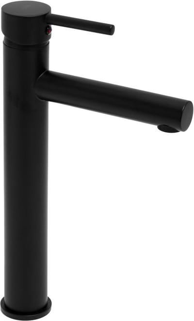 Wastafelkraan - zwart - 30.5 cm hoog - met lange uitloop