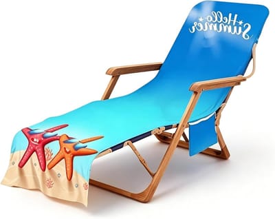 Comfortabel kussen voor ligstoel met badstof en beschermhoes, ideaal voor zwembad en strand, inclusief 2 handige zakken en zachte ondersteuning