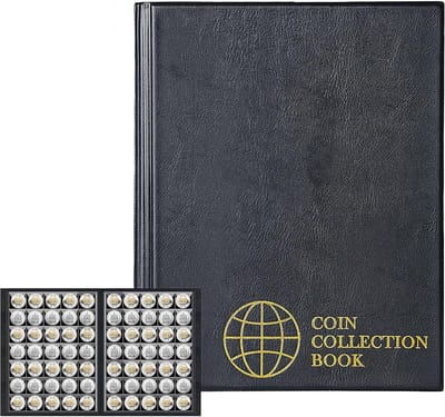 SnelShoppen - 350 Pockets Coin Albums - 1.2x1.4 inch Grid Zwart - Coin Collectie Boek met 10 Pagina's - Duurzaam PVC - Coin Opslag Boek voor Muntenver