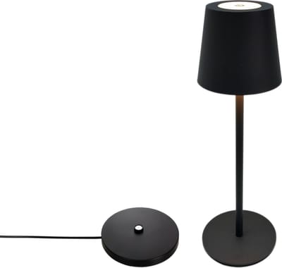 Trango LED Tafellamp Draadloze 2017-03AC Antraciet Batterij Oplaadbaar incl. USB-C Laadstation Touch Traploos dimbaar 3W 2700K Warm Wit IP44 Tafellamp voor Slaapkamer Tuin Restaurant Bar Terras