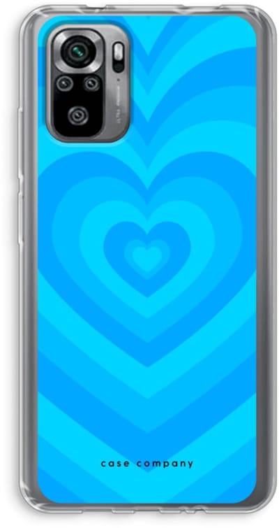 Case Company® - Hoesje geschikt voor Xiaomi Redmi Note 10S hoesje - Hart Blauw - Soft Cover Telefoonhoesje - Bescherming aan alle Kanten en Schermrand
