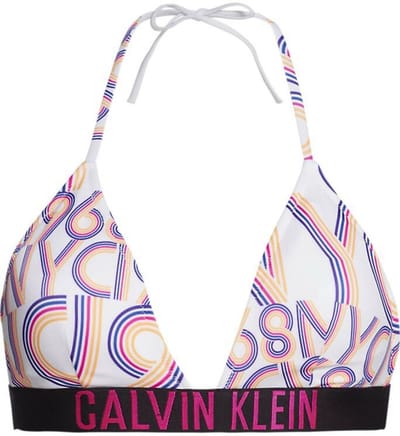 Calvin Klein - Bikini Fixed Triangle - Wit met Print - Maat XS