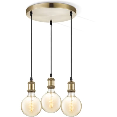 Home sweet home hanglamp Vintage brons 3L Spiral g125 - amber
