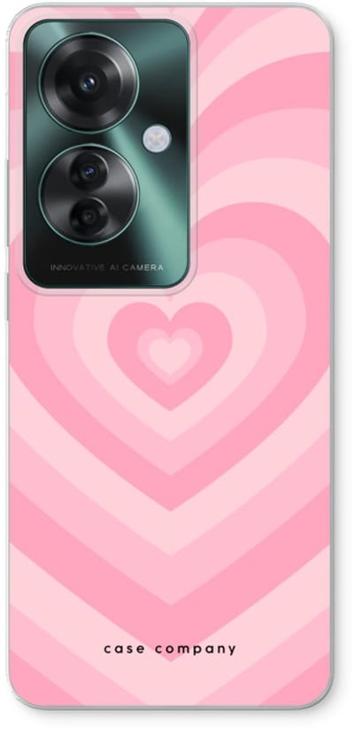 Case Company® - Hoesje geschikt voor Oppo Reno 11 F hoesje - Hart Roos - Soft Cover Telefoonhoesje - Bescherming aan alle Kanten en Schermrand