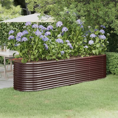 vidaXL - Plantenbak - 296x80x68 - cm - gegalvaniseerd - staal - bruin