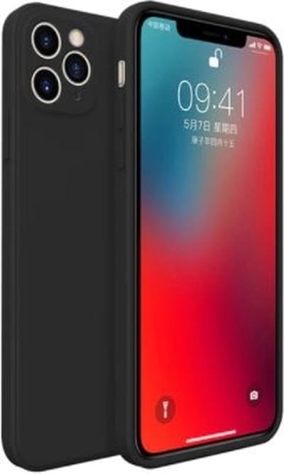 ShieldCase Hoesje geschikt voor Apple iPhone 11 Pro vierkante silicone case - zwart - Stijlvolle Beschermcase - Uniek Vierkant Design - Lichtgewicht en Duurzaam Hoesje - Flexibele Telefoonbescherming