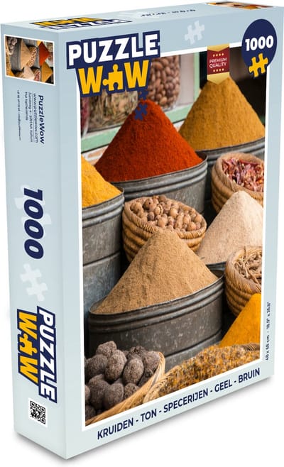 Puzzel Kruiden - Ton - Specerijen - Geel - Bruin - Legpuzzel - Puzzel 1000 stukjes volwassenen