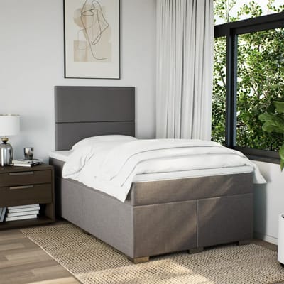 vidaXL - Boxspring - met - matras - stof - taupe - 120x190 - cm