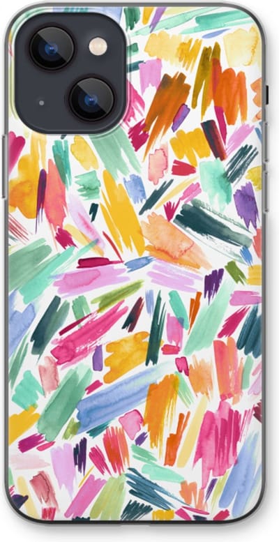 Case Company® - Hoesje geschikt voor iPhone 13 mini hoesje - Watercolor Brushstrokes - Soft Cover Telefoonhoesje - Bescherming aan alle Kanten en Schermrand
