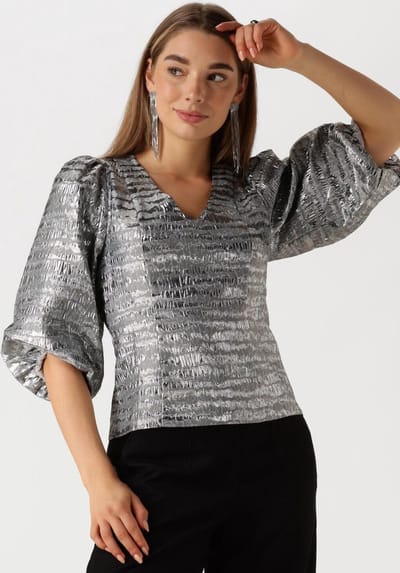 Minus Msmelbi V-neck Blouse Dames - Jurken - Grijs - Maat 34