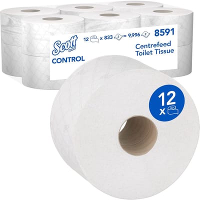 Grootverpakking Gerecycled Toiletpapier Centrale Afgifte 2-laags 12 Rollen