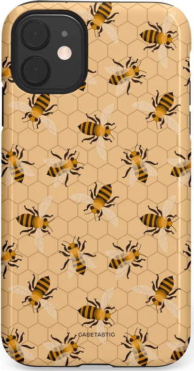 Casetastic Hoesje Geschikt voor Apple iPhone 11 - Stijlvolle Beschermende Duo-layer Case - Zomer Bijen Look