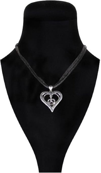 Halsketting tiroler hart met krakeling - strass