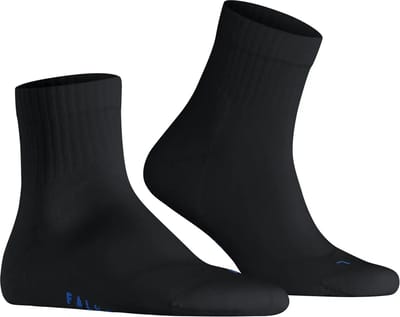 FALKE Run Rib crew eenkleurig katoen functioneel materiaal sokken unisex zwart - maat 35-36