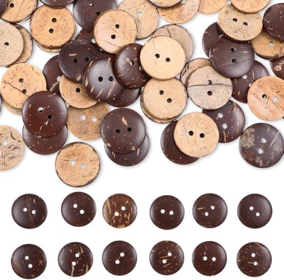 Natuurlijke Houten Knopen 20 mm - 100 Stuks Bruine Kokosknopen voor Naaiwerk en Vintage Projecten, Ronde Vorm, Duurzaam en Milieuvriendelijk