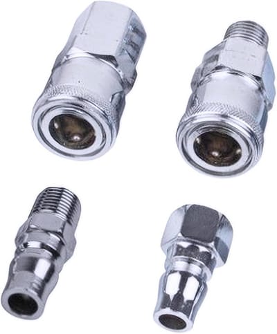 4x 1/4" BSP Messing Luchtkanaal Slangkoppelingen Snelle Ontkoppeling Clutch Verbindingen Set voor Pneumatische Toepassingen en Gereedschappen
