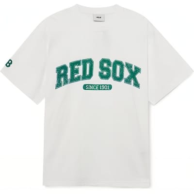MLB Vintage Letterprint Losse Pasvorm Ronde Hals Korte Mouwen T-shirt Unisex Tops Wit 3ATSV0633-43WHS XL blue