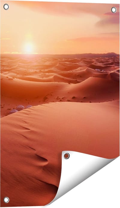 Gards Tuinposter Woestijn in de Sahara bij Zonsondergang - 40x60 cm - Tuindoek - Tuindecoratie - Wanddecoratie buiten - Tuinschilderij