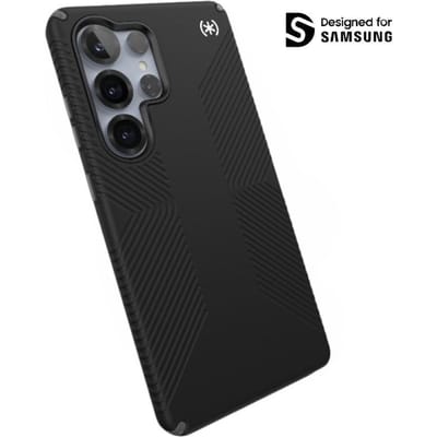 Speck hoesje geschikt voor Samsung Galaxy S25 Ultra - Ultieme Bescherming en Grip - Luxe Soft-touch Afwerking - Valbescherming gecertificeerd tot 4 meter - Microban Antibacterieel - Presidio2 Grip lijn - Zwart
