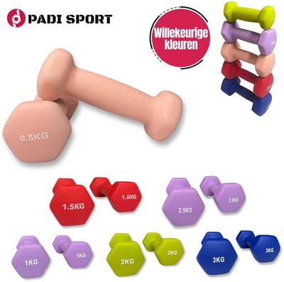 Padisport dumbells mix 0.5 t/m 3 kg - dumbells 3 kg - gewichten set halters - gewichten set - gewichten set dumbbell - dumbells set - dumbells - dumbbells - halters - dumbell - fitness gewichten - Gewichten - dumbellset - gewichtjes set