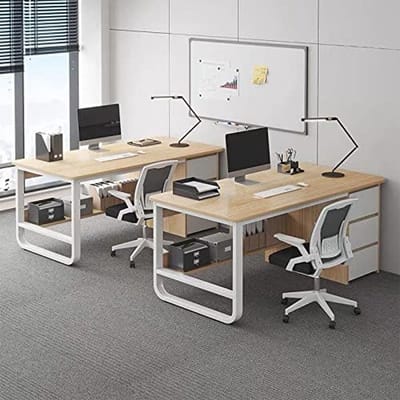Computertafel / Computertisch met 3 Lades en Opbergrekken – Industrieel Modern Bureau voor Home Office, Werkplek & Studiekamer