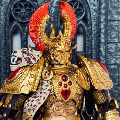 Warhammer Helm Onderdelen - Figuur Accessoires - Actiefiguren Verzamelen - Gedetailleerd Ontwerp - 10 cm - Rood