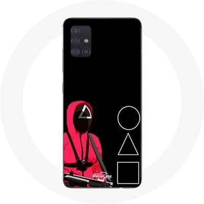 Samsung Galaxy A51 hoesje Inktvis Game Maskers Vierkant, Driehoek en Cirkel