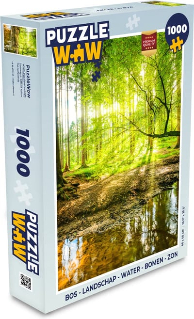 Puzzel Bos - Landschap - Water - Bomen - Zon - Groen - Natuur - Legpuzzel - Puzzel 1000 stukjes volwassenen