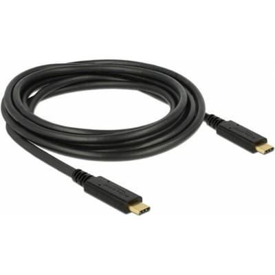 Delock 83325 USB-C-kabel USB 2.0 USB-C stekker, USB-C stekker 3.00 m Zwart