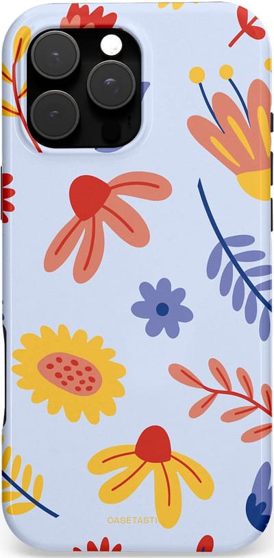 Casetastic hoesje geschikt voor Apple iPhone 16 Pro Max - MagSafe - Dubbellaagse bescherming - Bloemenval - Fashion Case - Lavendel Goud Terracotta