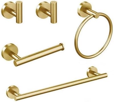 Toiletrolhouder - Badkamer Accessoires - Ruimte Besparen - Antirotatie Ontwerp - Standaard Rollen - Goud