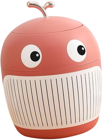 Schattige Mini Desktop Prullenbak in Walvisvorm voor Bureau en Kantoor - Compact Afvalbakje Roze