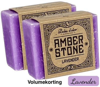 Amberblokjes 2x 'Boles d'olor Lavender' - Incl. verzenden - Lila - Lavendel - Amber stone blokje - Geurblokje - Geurverfrisser - Luchtverfrisser - Geurzakjes - Parfum - Fris - Wc - Toilet - Kledingkast - Kast - Lade - Geurbrander - Brander