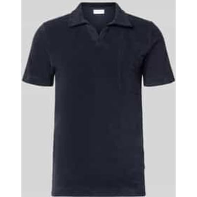 relaxed fit poloshirt met V-hals