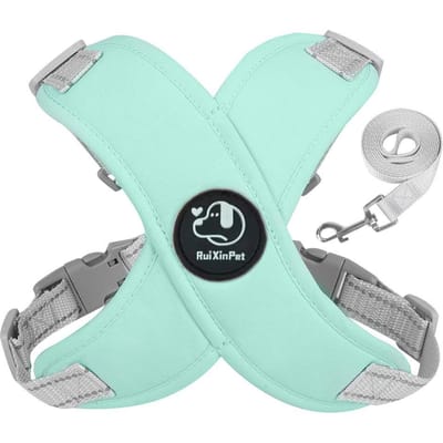Harnais et Laisse Réfléchissants pour Chat Ensemble Réglable Sans Évasion Harnais Gilet pour Chaton Respirant Sangle de Poitrine de Marche pour Intérieur Extérieur (Green,L) vert