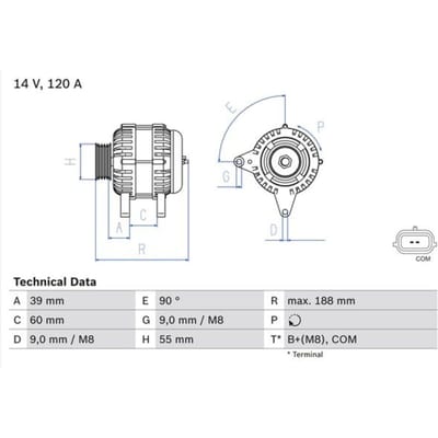 Driefasige generator BOSCH 0 986 080 990