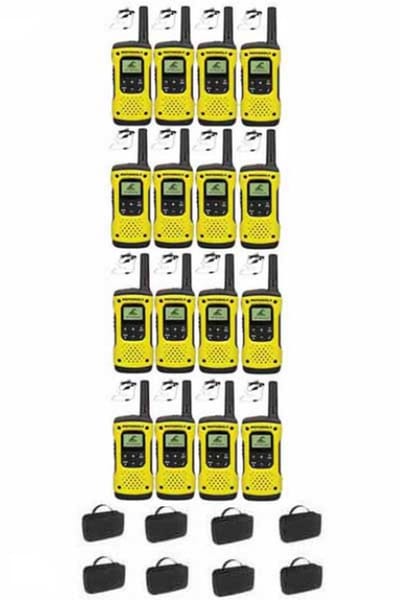 Set van 16 Motorola TLKR T92 H2O IP67 PMR446 Portofoons met beveiliging oortje